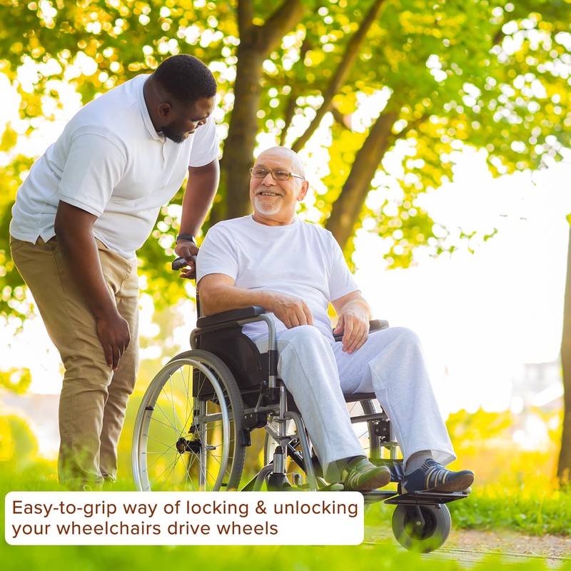 AlveyTech Black Rubber Tips for 5/8" Round Levers on Wheelchair