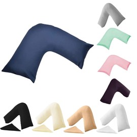 BILMASEE LUXURIOUS 350 THREAD COUNT 100% COTTON SATIN V PILLOW CASE,LARGE SIZE 84CMX34CM, COLOUR INDIGO NAVY