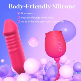 New Enhanced Version 2026 New Red Roses Flower Toy for Women, Whisper-Quiet & Waterproof Design Toys s067