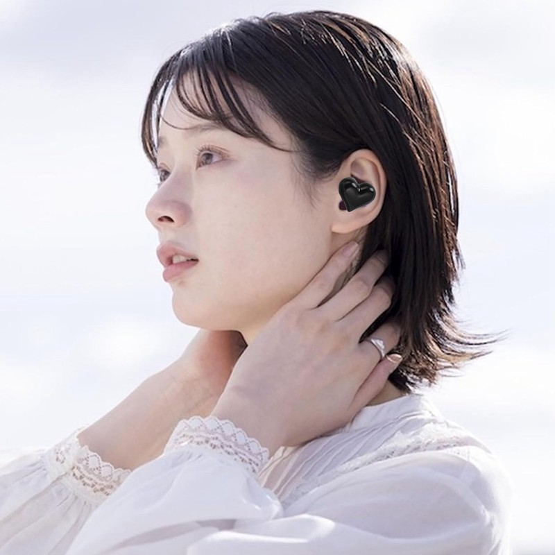 Heart Shaped Wireless Earbuds HIFI Stereo Sound Waterproof Bluetooth 5.3