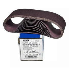 Norton (10) Norton 27935 3"x24” Gemini R215 Aluminum Oxide Cloth Sanding Belt 60 Grit