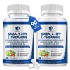 GABA Supplements 750mg with L Theanine, 5HTP, Ashwagandha, Lemon Balm,