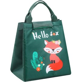 CM-TOP Lonchera Térmica para niña,Bolsa de almuerzo para niño, Bolsa termica, Cierre autoadherente, Resistente e Impermeable,Regreso a clases, regalo, cuempleaños,día del niño 28x18x15 cm (Verde)