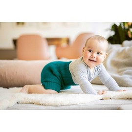 Disana WOLLWINDELHOSE, 100% Bio-Merinowolle GOTS, IVN Best | Newborn Neugeborene Baby Kleinkind, Kind Unisex | Baby Erstausstattung | Made in Germany | Pacific Gr. 86-92