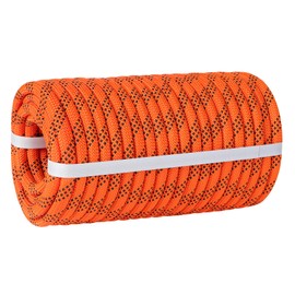 ANMINY 150FT Arborist Bull Rope 5/8 Inch 8200 Lb Breaking Strength Multipurpose Strong Double Braid Polyester Rigging Rope for Outdoor Tree Pulling Roofing Camping - Orange