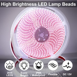 CCBASEBALL 20FT RV Awning Lights, IP68 Waterproof Camper Awning Lights, 12v White Rv Led Strip Lighting for Motorhome Travel,Travel Trailers, Camper, Food Trucks