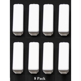 Plastic 1/2 x 1-1/2 inch White Rectangle Tubing Cap, Finishing Plug, Pipe Tubing End Cap, Durable Chair Glide Universal (8)