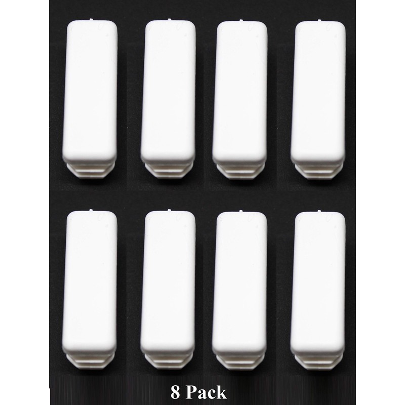 Plastic 1/2 x 1-1/2 inch White Rectangle Tubing Cap, Finishing