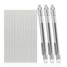 JOYFUL&HOPEFUL Round Soapstone Holder Set Pack of 15pcs, Mark White Clear, Removable Markings, Extra 12pcs Round Soapstone, Best for Welding