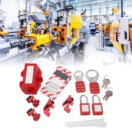 CYSFETENA Lockout Tagout Kit with Safety Padlocks, Loto Labels Hasps and Fuse Box for Industrial Companies, Complete Lockout Tagout Set for Chemical Electronics