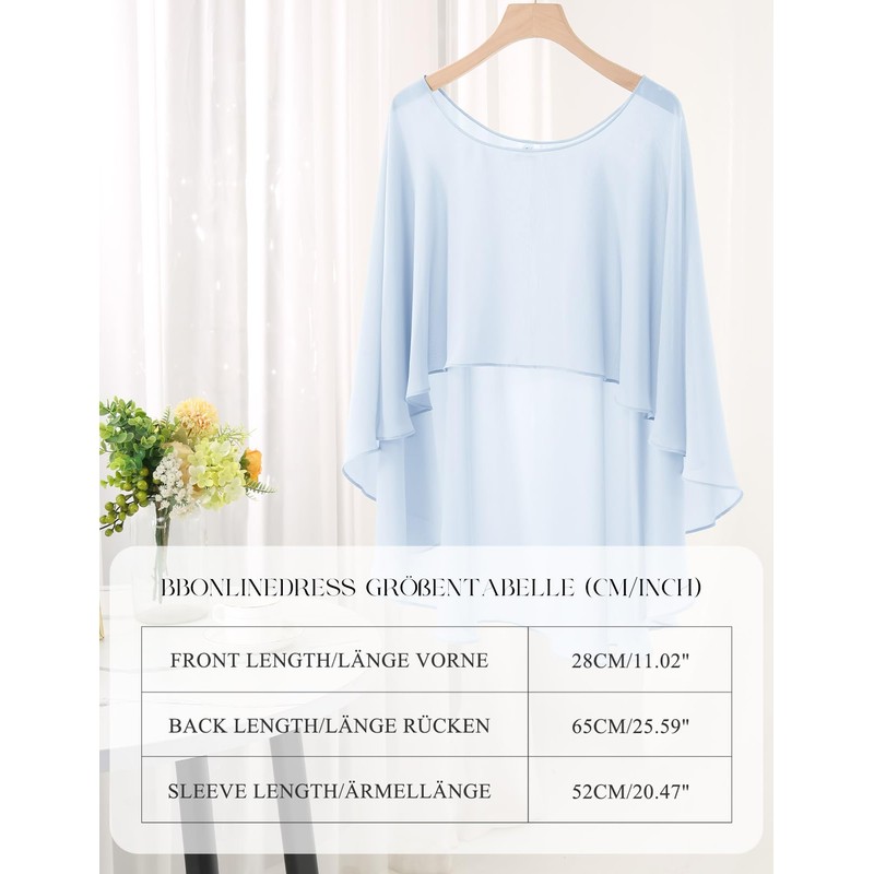Bbonlinedress Chiffon Capes Women's Summer Soft Capelets Lightweight Cloths Wraps