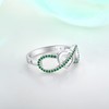 STARCHENIE Infinity Heart Ring for Women 925 Sterling Silver Emerald
