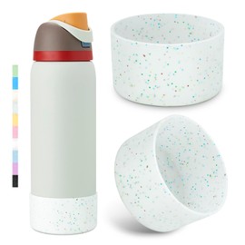 2PCS Glitter Silicone Boot for Owala Water Bottle 24 oz 32 oz 40 oz, Anti-Slip Protective Sleeve for Owala Twist,FreeSip and Flip Stainless Steel Water Bottle, BPA-Free, Dishwasher Safe, Accessories