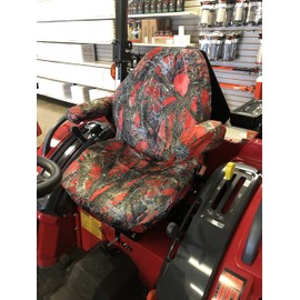 Durafit Seat Covers, Compatible with Mahindra Seat Covers for All Current Tractor Models with one Piece seat with armrests. Not for Suspension Seats. (MC2 RED) 1