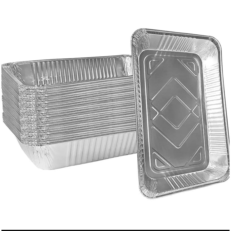 HAYCH 50 Large Aluminium Disposable Reusable Foil Food Container with