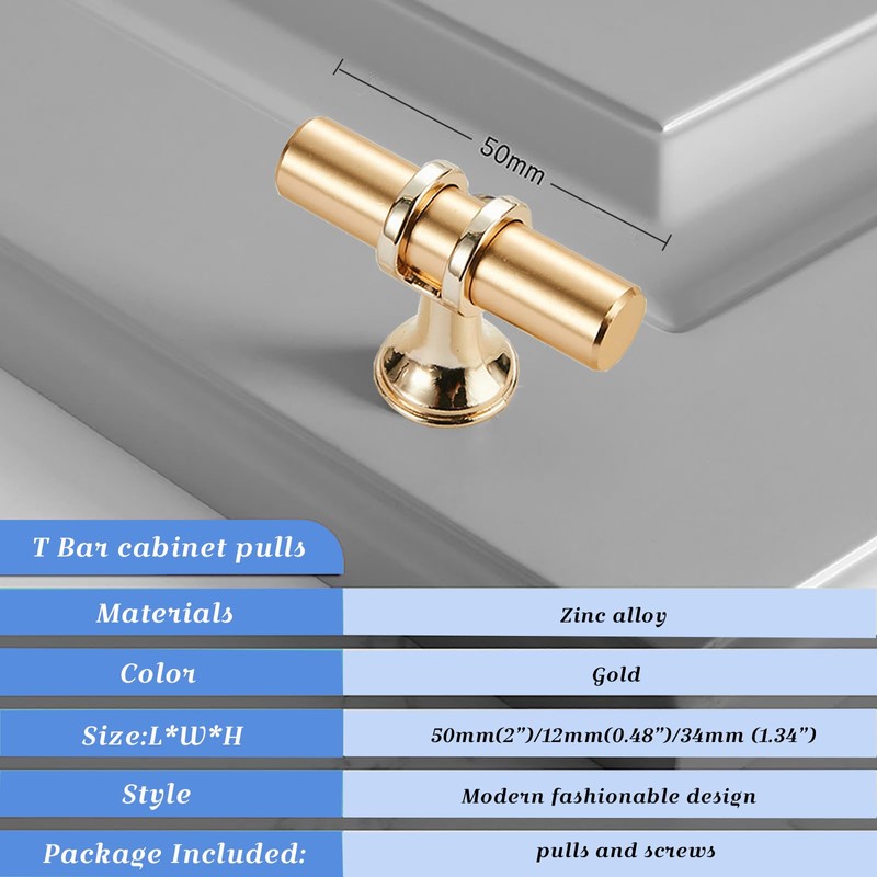 Ymaiss 12 Packs Cabinet Knobs T Bar Kitchen Dresser Knobs