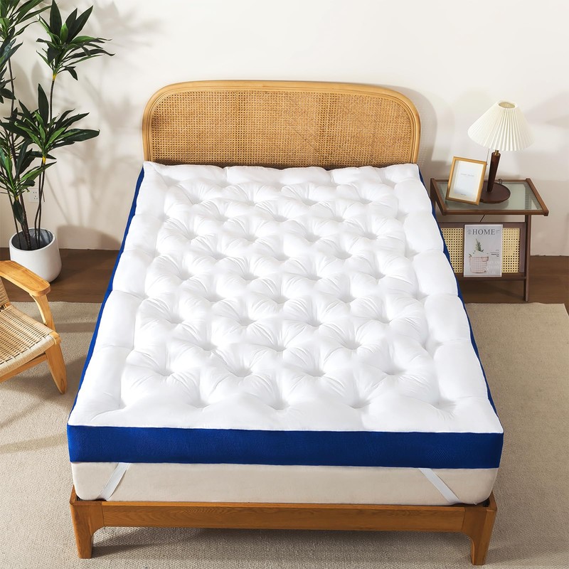 WhatsBedding 5 Inch Memory Foam Mattress Topper Queen for Back