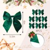 8 Pcs Christmas Wreath Bows for Front Door, Green Velvet