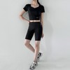Sports Pocket Mid-Thigh Biker Shorts Leggings DBC 1902W Black (1902)/XL 3ea