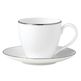 Lenox Continental Dining Platinum Cup and Saucer, 1.15 LB, White