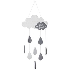 Atmosphera créateur d'intérieur Children's Hanging Light "Cloud" Wood and Cotton Grey Height 61-5 cm