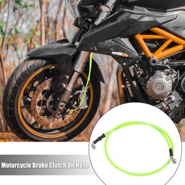 Motoforti Universal 110cm 43.31" Motorcycle Brake Clutch Oil Hose Line Pipe Hydraulic Reinforced Stainless Steel Braided Green