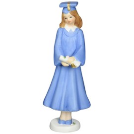 Enesco Growing Up Girls “Brunette Graduate” Porcelain Figurine, 7.5” Blue