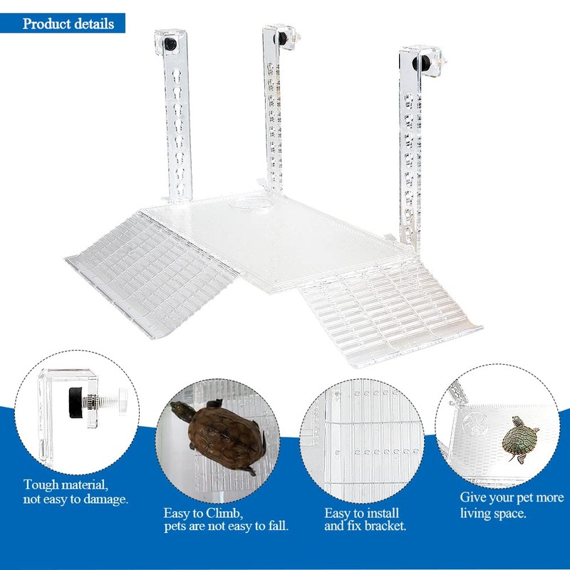 Toolzia Turtle Basking Platform, Aquarium Turtle Accessories Tank With Rock