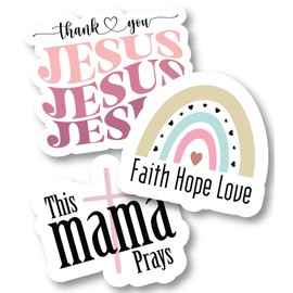 Christian Sticker Pack - Vinyl Decals with Bible Verses, Inspirational Quotes, & Jesus Designs - Waterproof Stickers for Phones, Cups, Water Bottles, Laptops, Journals, and Tumblers Bundle 23