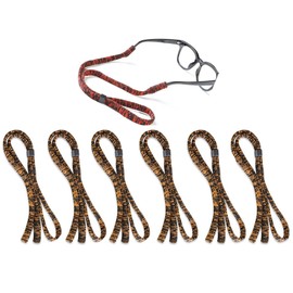 6PCS Eyeglass Strap, Floating Glasses Strap, Adjustable Glasses Strap for Presbyopic, Sports Glasses Strap for Swimming, Diving, Outdoor Riding, Trekking, Outdoor Activities (Black Yellow)