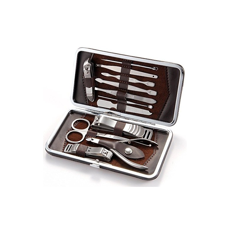 Men Manicure Grooming Set Kit Nail Clipper Leather Case Hot