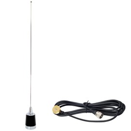 TWAYRDIO Dual Band 144MHz/430MHz NMO Antenna, 3/8" Hole NMO Antenna Mount with 13ft Low Loss RG58 Coaxial Cable PL259 Plug for Motorola Midland Yaesu Icom Mobile Two Way Radio
