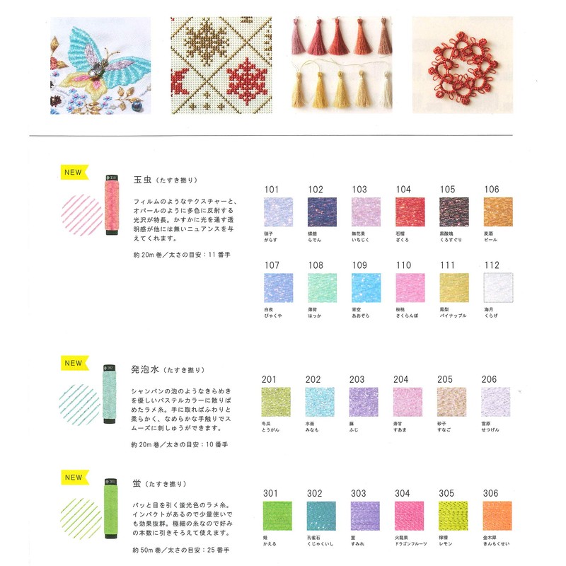 LECIEN Col.109 No.77 Nishikiito Glitter Embroidery Thread Roll 66.4 ft