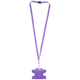 Customcard Neck Lanyard Metal Clip and ID Card Badge Holder - Purple, Purple x 1