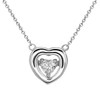 Sterling Silver 18" "Dancing" CZ Heart Necklace