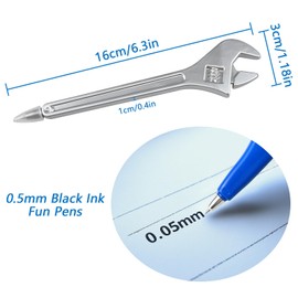 7PCS Funny Tool Ballpoint Pens, Novelty Black Ink Hardware Shape Pen, Hammer Pens Wrench Writing Pen for Boys Worker Craftsman Gift School Office Stationary Supplies