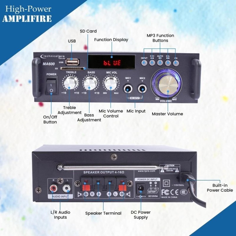 Tpro Home Theater Kit 600W BT. Amp + Remote 2QTY of