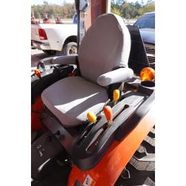 Durafit Seat Covers, KU06 X7 Seat Covers for L3240, 3560,L3940,L4060,L4240,L4740,L5040,L5240,L5460,L5740,BX2370,BX23S,BX25D,LX3310,L3560 Cab,L6060 Cab Series KUBOTA Tractors in Gray Twill