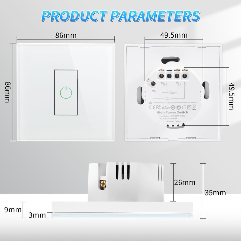 Smart Immersion Heater Timer Switch, 40A 8000W WiFi Smart Water