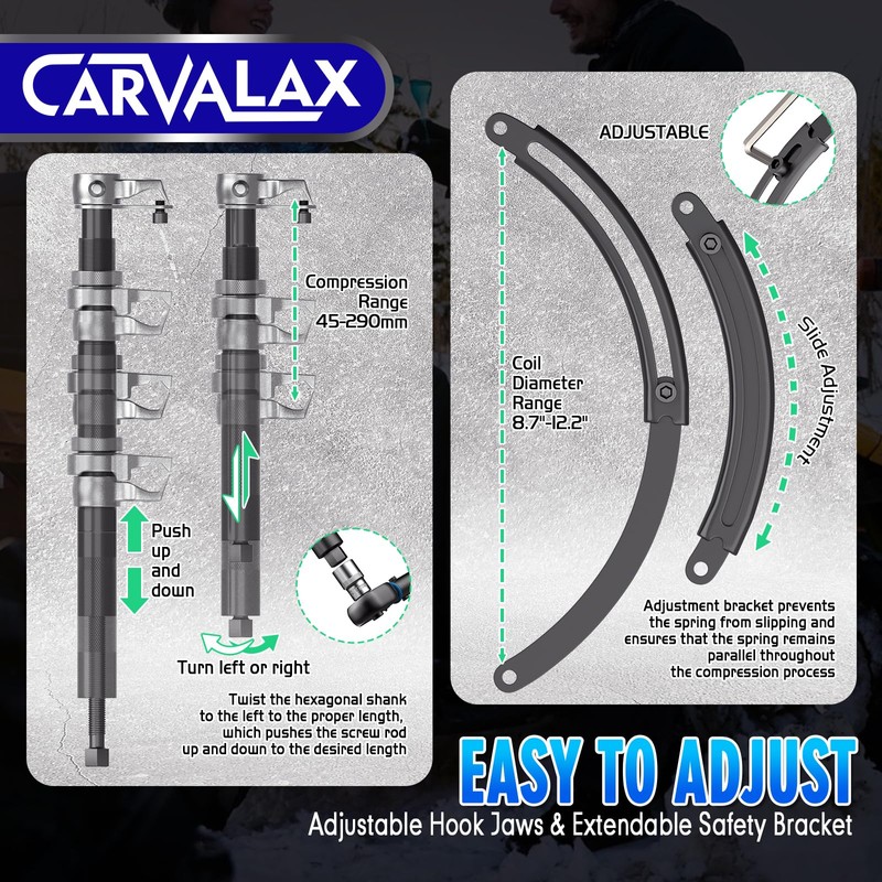 CARVALAX Coil Spring Compressor Tool, 2pcs Automotive Spring Compressor Set