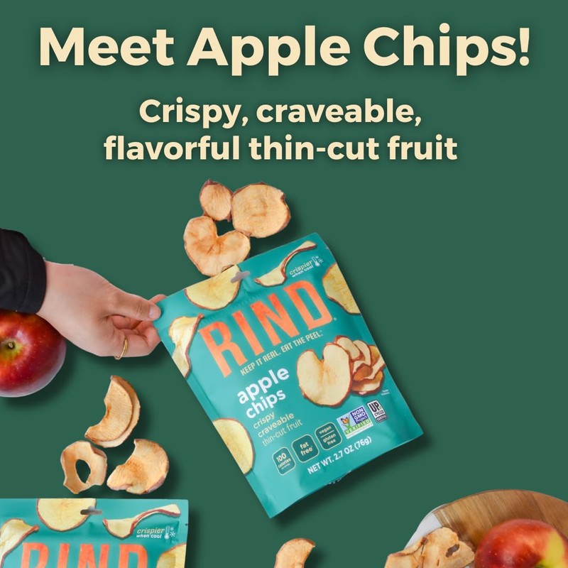 RIND Snacks | Unsweetened Apple Chips | 100% Sweet Fuji