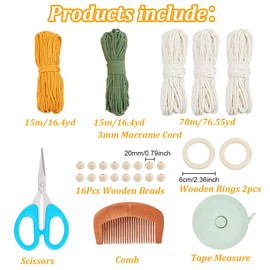 FREEBLOSS 2 Set Macrame Leaves Wall Hanging Kit Macrame Wall Hanging Leaves Macrame Tapestry DIY Macrame Wall Art for Beginners Boho Macrame Wall Decor for Room Decor Natural Tassel Wall Hanging