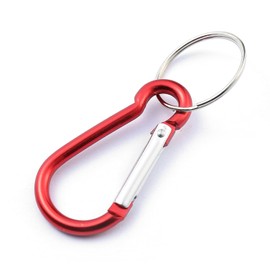 Komonee Carabiner Red Metal Keychain Karabiner Key Ring Shackle Key Chain Novelty Gadget Keyring