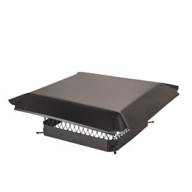 Draft King CBO1515 Bolt On Black Galvanized Steel Single Flue Chimney Cap, 15" x 15"