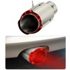 Vechkom 2.5'' Inlet 63mm Exhaust Tips With Red Flame LED