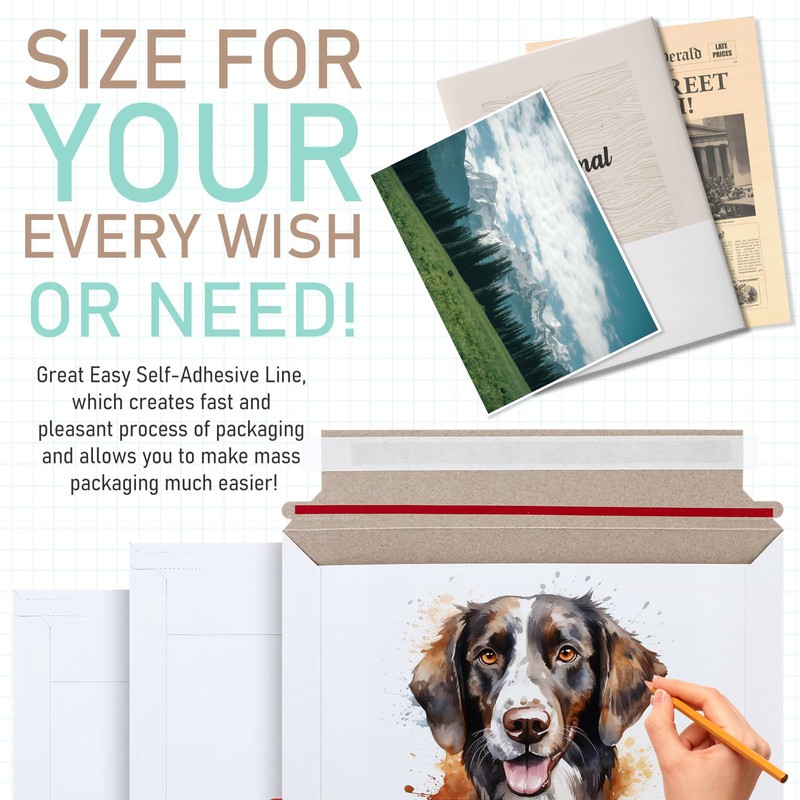 Affrolling 120 Pack 6.5 * 4.5 Inch Rigid Mailers Self