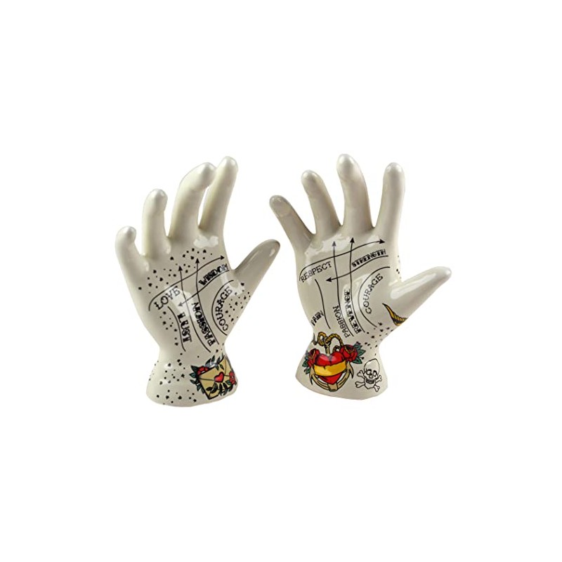 Temerity Jones Set Of 2 Palmistry Tattoo Hand Decorative Ornaments