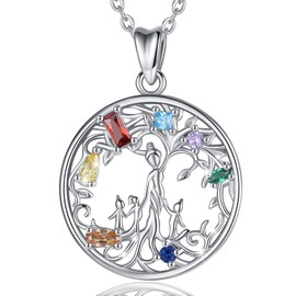 EUDORA Harmony Ball Mother Daughter Necklace Women's 925 Sterling Silver, Mother Tree Chain Grandma Mum Necklace Pendant Cute Animals Maternal Love Jewellery, Mother's Day Gift for Women Mother, 45