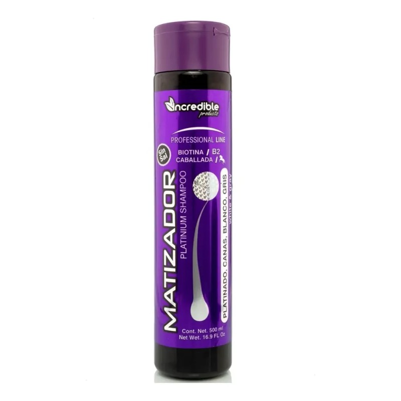 Shampoo Matizador Morado Con Biotina Sin Sal Platinado 500ml