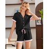 Ekouaer Womens Button Down Pajamas Set Color Block Short Sleeve